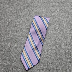 Jos. A. Bank Tie Mens One Size Purple Striped Signature Collection Silk Italy